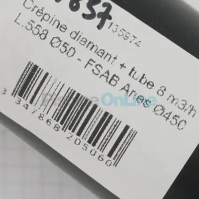 Crépine diamant + tube pour filtre à sable ESPA Aries Ø450 8 m3/h - L.558 diamètre Ø50 (135974)