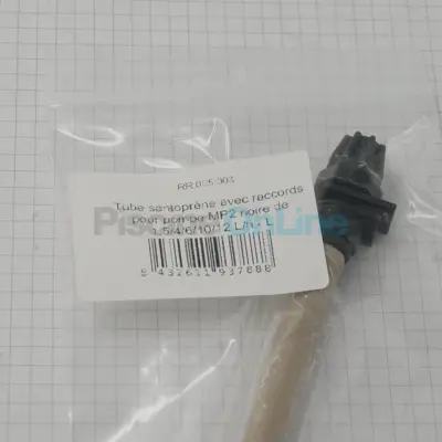 Tube santoprène L 180mm. diamètre Ø10mm avec raccords pour pompes doseuses Microdos (RR.005.003)
