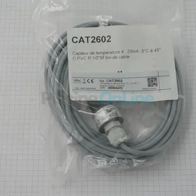 Capteur de temperature -5°C à 45°C (4-20mA) PVC 1/2 pouce Mâle avec 5m de cable - Syclope (CAT2602)