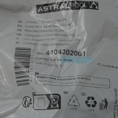 Connexion pour manomètre de Filtre à sable Astral Delta Diamètre 1000/1200 (4404302001)
