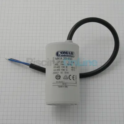 Condensateur COMAR MKA 20µF 450V 40X70 avec câble 250mm long (8173651)