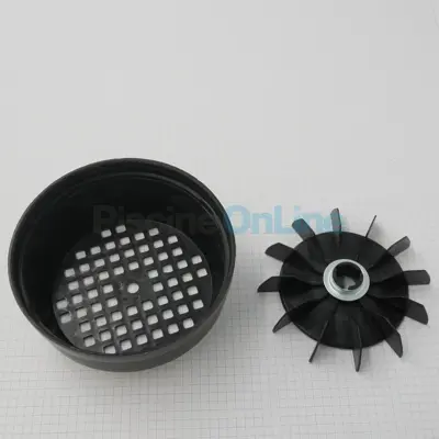 Capot + hélice ventilateur + bague pour pompes 0.5 CV ASTRAL (type Sena. Victoria etc...) diamètre 15mm (4405010146)