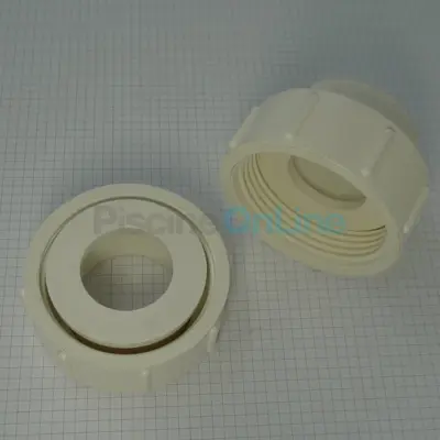 Raccords de connexion blanc avec écrou (x2) pour pompes à chaleur Astral (ZX113900082)