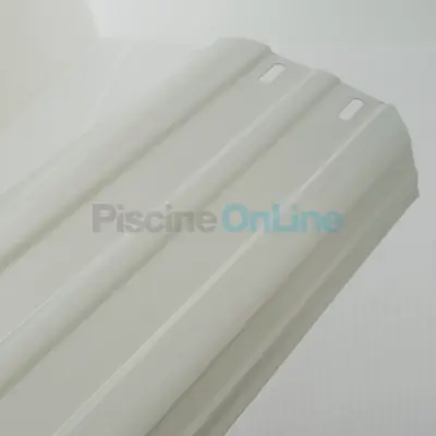 Margelle métallique blanche 150x1095mm pour piscine hors sol GRE (PLY150101095R-P1)