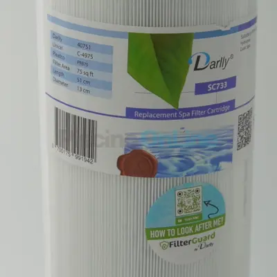Cartouche de filtration DARLLY D.127 mm - H.511 mm - Ouverte haut D.54 mm et bas D.54 mm (SC733)