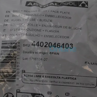 Rotule + Douille + Enjoliveur pour buse de refoulement Astral Multiflow 00338 piscine panneaux / liner (4402046403)