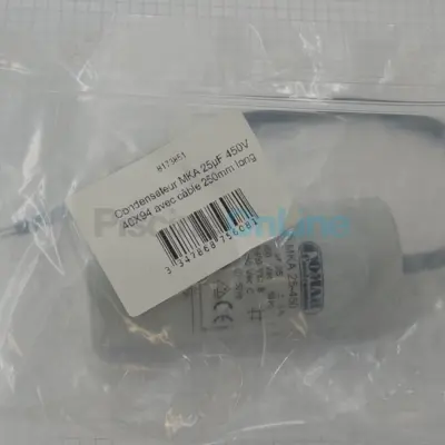 Condensateur MKA 25  25 µF (micro-F) 450V 40 X 94 avec câble 250mm long (8173851)
