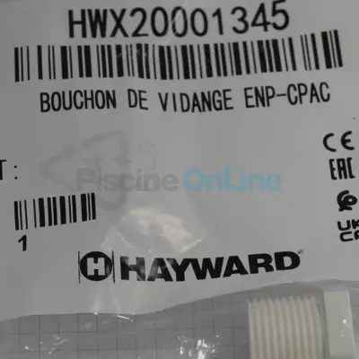 Bouchon de vidange pour pompe à chaleur Hayward Energyline pro ENP-CPAC (HWX20001345)