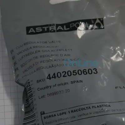 Vanne de réglage d'air (vis+joints+bille) pour nage à contre courant ASTRAL (4402050603)