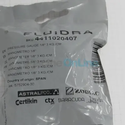 Manomètre 1/8'' (3kg/cm) pour filtres / groupes de filtration (4411020407)