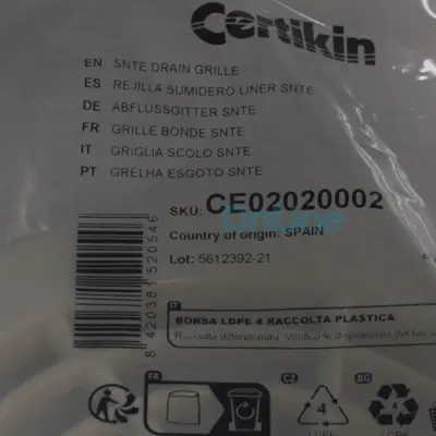 Grille pour bonde de fond SNTE Certikin - piscine liner - 105D201L (CE02020002)