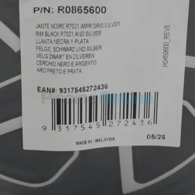 Jante pour robot Zodiac RA6700 IQ - noir silver (R0865600)