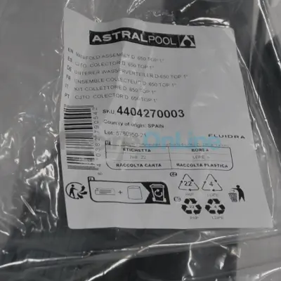 Ensemble collecteur pour filtre UVE 1" Top Diamètre 650 (4404270003)