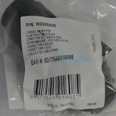 Connecteur Cylindrique Male 4 broches (floating cable plug) pour robots Zodiac (R0565600)
