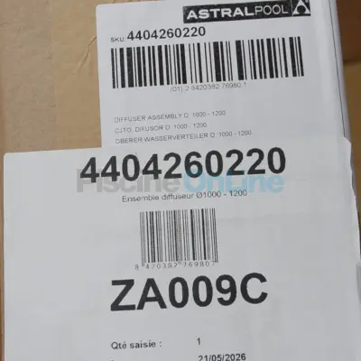 Ensemble diffuseur diamètre 1000 - 1200 pour filtre PTK (4404260220)