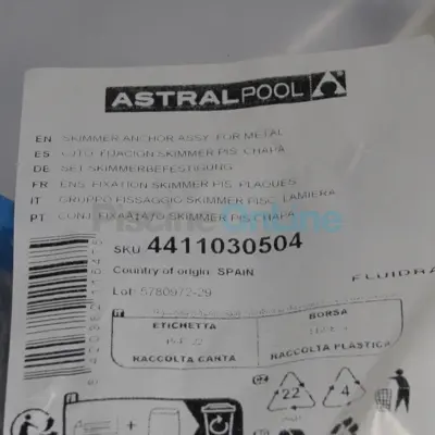 Fixation paroi panneau pour skimmer flottant Astral Skimfiltre (4411030504)