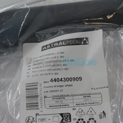Ensemble diffuseur Diamètre 600 pour filtre ASTER/DEEP BED (4404300909)