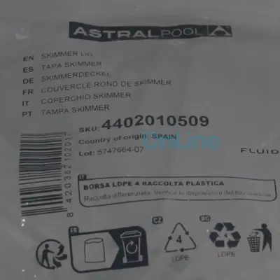 Couvercle rond pour skimmer ASTRAL Prestige - BLANC (4402010509)