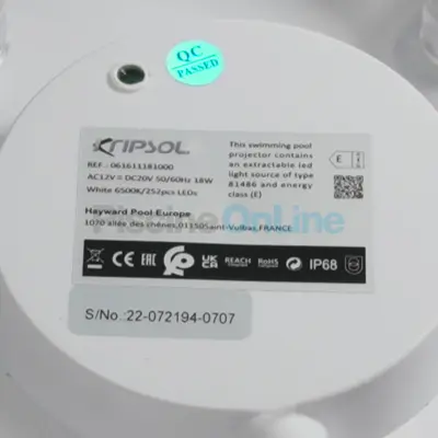 Projecteur complet Kripsol led blanc 18W CrystaLogic à installer sur traversées de paroi 1"1/2 ou 2" (061611181000)
