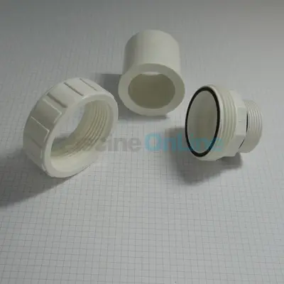 Raccord union set 1.5" (3 pièces) avec joint pour filtres / vanne EMAUX MPV07 (Blanc) (E89280102W)