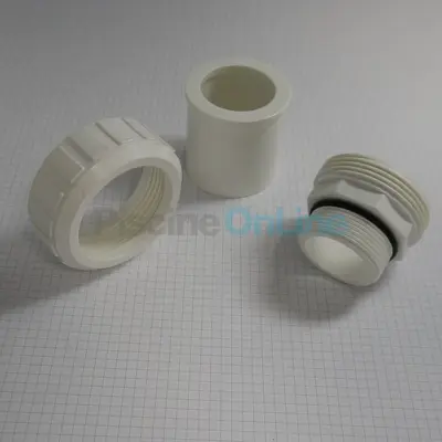 Raccord union set 1.5" (3 pièces) avec joint pour filtres / vanne EMAUX MPV07 (Blanc) (E89280102W)