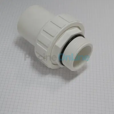 Raccord union set 1.5" (3 pièces) avec joint pour filtres / vanne EMAUX MPV07 (Blanc) (E89280102W)