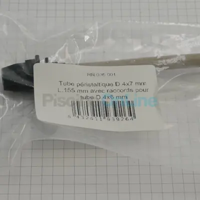 Tube péristaltique santoprène pour pompes Microdos - avec raccords écrou diamètre Ø7 mm L 155 mm (RR.005.001)