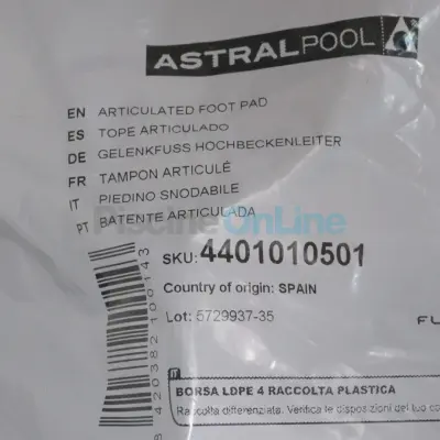 Tampons Articulés (x2) pour échelle inclinée Ø43 ou échelle droite Ø60 sans rotule - blanc (4401010501)