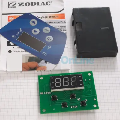 Carte écran afficheur A2 version FV4.2 + lexan + capot pour pompes à chaleur Zodiac PI, Power et Z200 Defrost (R09836)