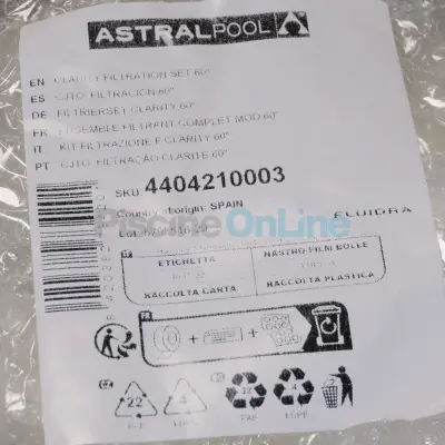 Ensemble filtrant complet (côtelettes) pour filtre Clarity MOD60 - 27m3/h (4404210003)