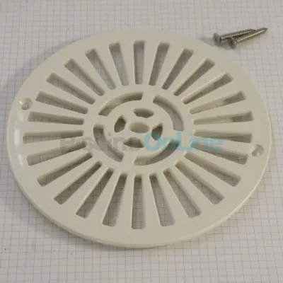 Grille de bonde de fond STANDARD Ø180mm béton (01467) avec vis parler 4,8x32 - blanc (4402022602)