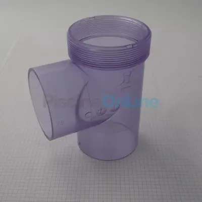 Vase T nu PVC transparent pour électrolyseur Astral Sel / JD Sel (Desjoyaux) (100805)