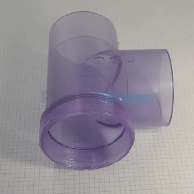 Vase T nu PVC transparent pour électrolyseur Astral Sel / JD Sel (Desjoyaux) (100805)