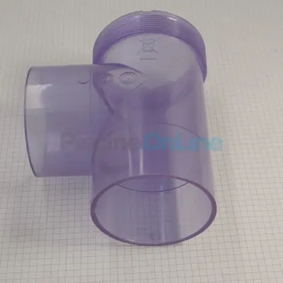 Vase T nu PVC transparent pour électrolyseur Astral Sel / JD Sel (Desjoyaux) (100805)