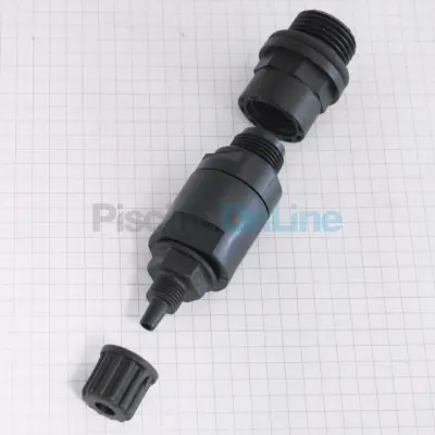 Vanne d’injection pH moins (clapet anti-retour) pH- 3/8" pour pompes, régulateurs, électrolyseurs (4408040068)