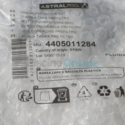 Ecrou de couvercle bleu pour pompes BERING/AQUASPHERE/INVERGREEN (4405011284)