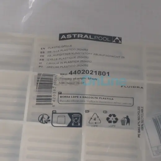 Grille plastique 252 x 252 (ASTRAL) (4402021801)
