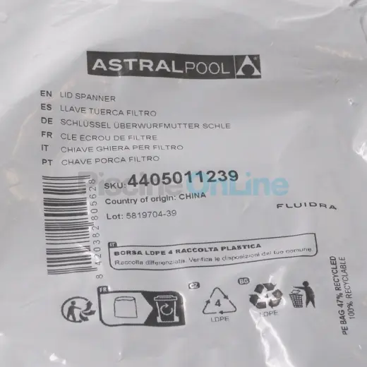 Clé écrou de filtre de pompe Aquasphere (4405011239)
