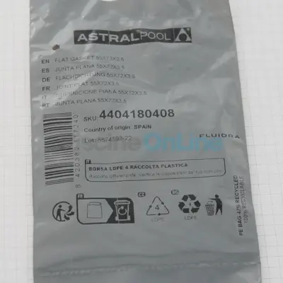 Joints plats (x2) 55x72x3.5 pour filtres NANOFIBER, CANTABRIC (4404180408)