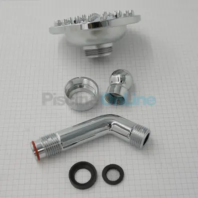 Pommeau de douche + coude + raccord + joints pour douche solaire (4401040303)