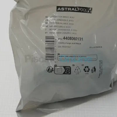 Raccords + écrous + joints diamètre 50 pour Filtres à cartouche VIRON QL420, QL540, Pompes VIRON P320, VIRON XT P320 et P520, Electrolyseur SALT EXPERT VX, SALT EXPERT EQUILIBRIUM, E-SERIES (4408060131)