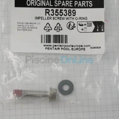 Vis + joint pour Turbine de pompe Pentair Challenger. Pinnacle. Superflo, Supermax S5P1R (R355389)