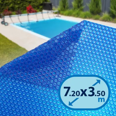 Bâche à bulles ovale 7,20m x 3,50m compatible piscine Intex, Sunbay, Bestway... - épaisseur 180 microns