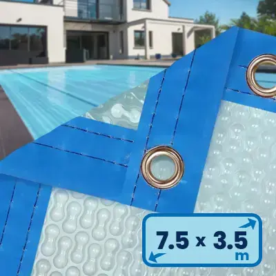 Bâche à bulles 7,5x3,5 translucide ultra chauffante