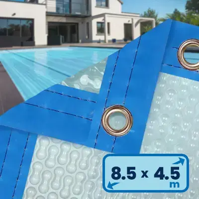 Bâche à bulles 8,5x4,5 translucide ultra chauffante