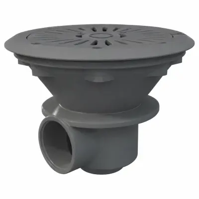 Bonde de fond Ø210mm avec grille ABS Modèle Parker Gris Clair (06474CL129)