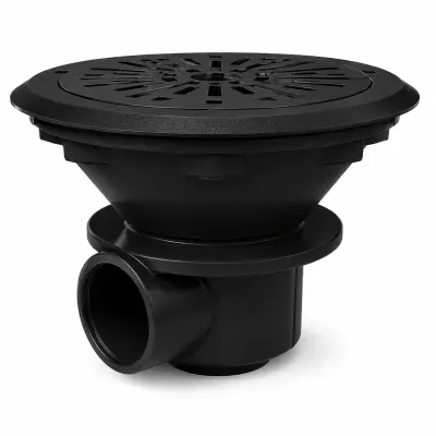 Bonde de fond Ø210mm avec grille ABS Modèle Parker Gris Anthracite (06474CL144)