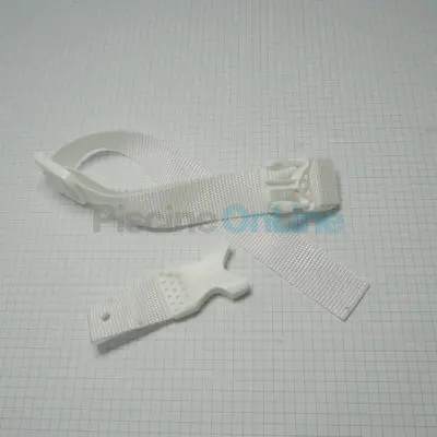 Boucle + sangle de sécurité plastique blanc pour volet ECA (907509)
