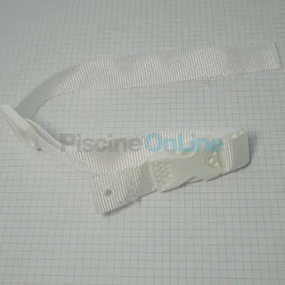 Boucle + sangle de sécurité plastique blanc pour volet ECA (907509)