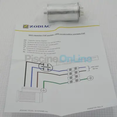 Condensateur 25µF pour moteur pompe FLOPRO 1cv 750W (R0792400)
